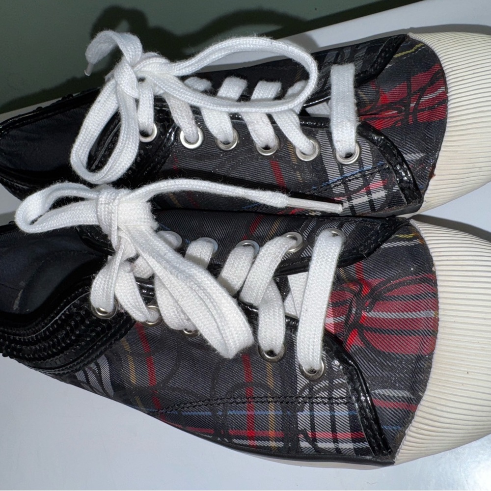 *RARE FIND* Authentic Coach Zorra A1408 Berry Plaid Signature C Lace-Up Sneakers